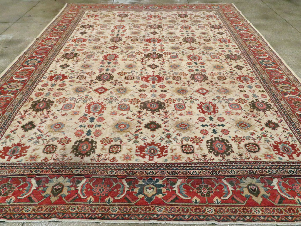 Antique Persian Mahal Room Size Carpet, No.15375 - Staging