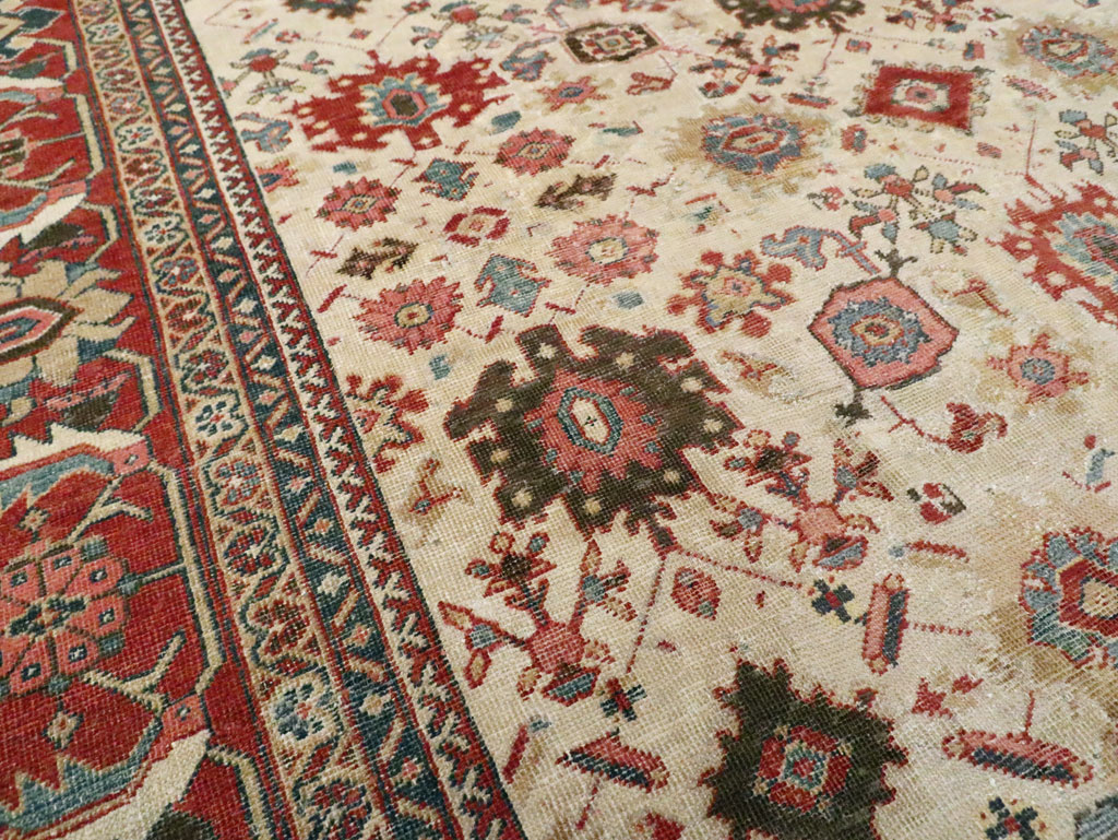 Antique Persian Mahal Room Size Carpet, No.15375 - Staging