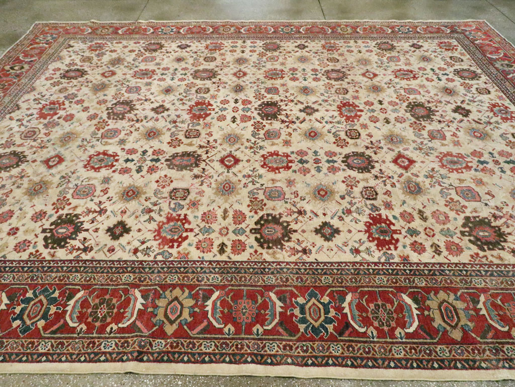 Antique Persian Mahal Room Size Carpet, No.15375 - Staging