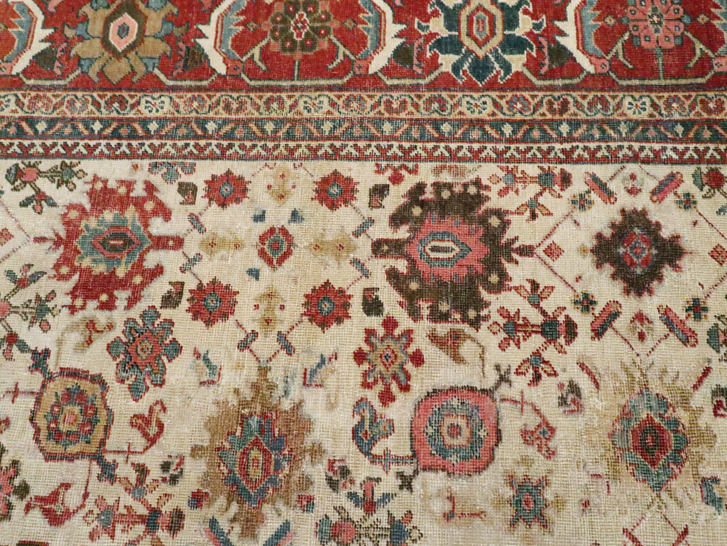 Antique Persian Mahal Room Size Carpet, No.15375 - Staging