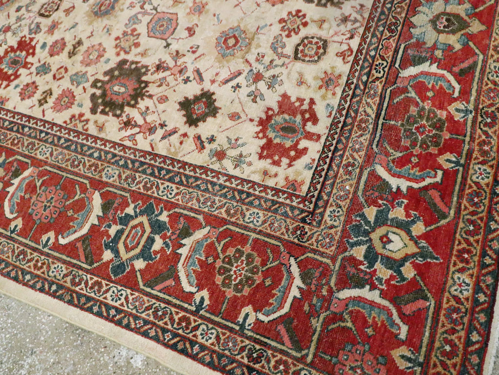 Antique Persian Mahal Room Size Carpet, No.15375 - Staging