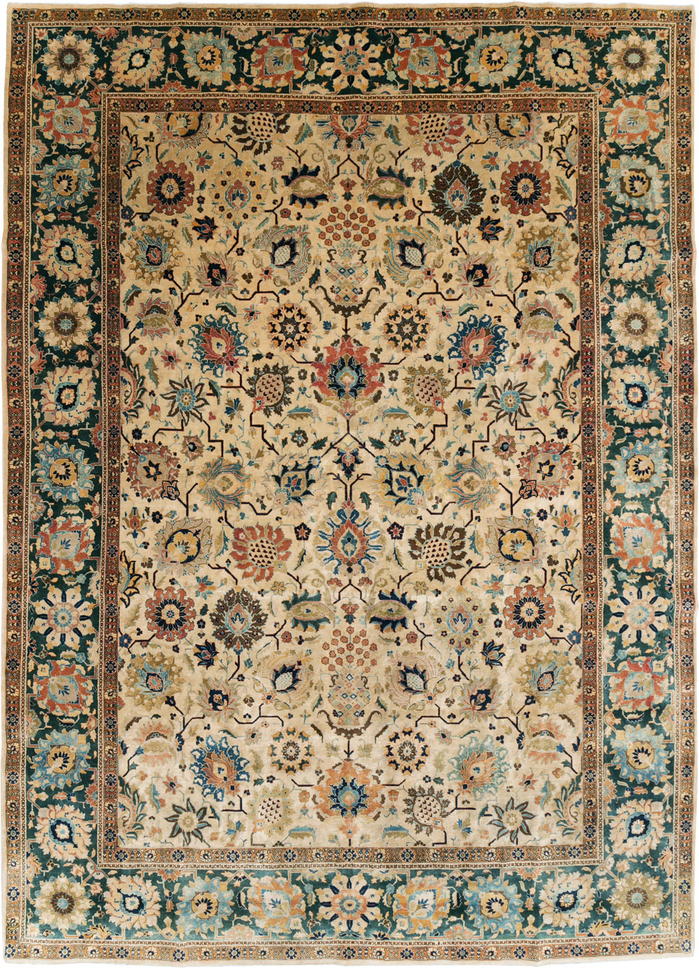 Vintage Persian Tabriz Carpet, No.15379 - Staging