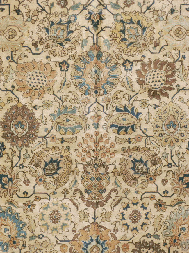 Vintage Persian Tabriz Carpet, No.15379 - Staging