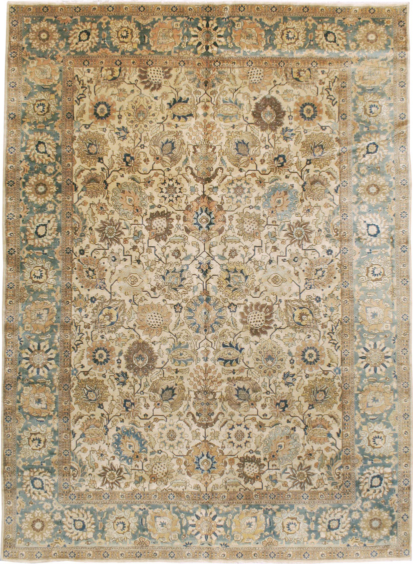 Vintage Persian Tabriz Carpet, No.15379 - Staging