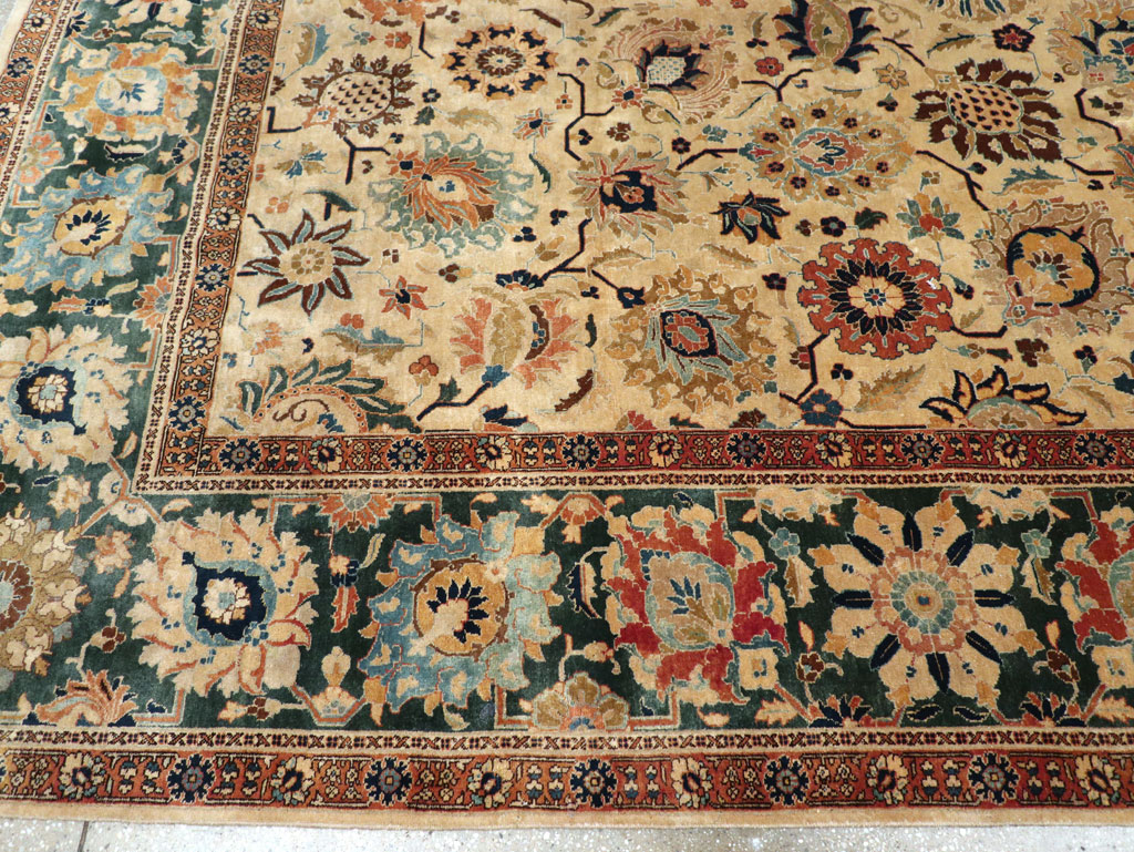 Vintage Persian Tabriz Carpet, No.15379 - Staging
