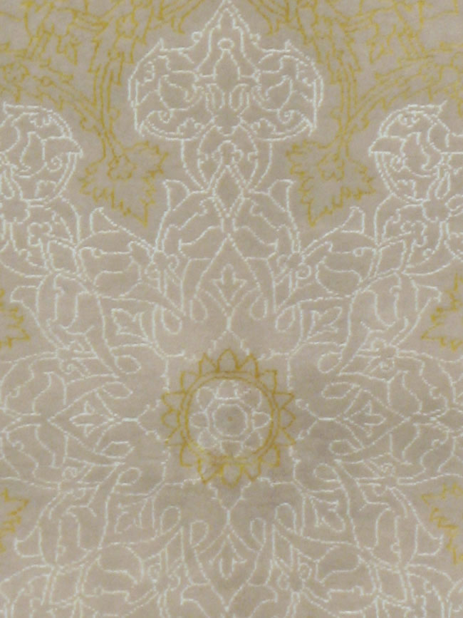 Vintage Persian Isfahan Square Rug, No.15428 - Staging