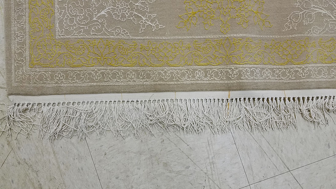 Vintage Persian Isfahan Square Rug, No.15428 - Staging