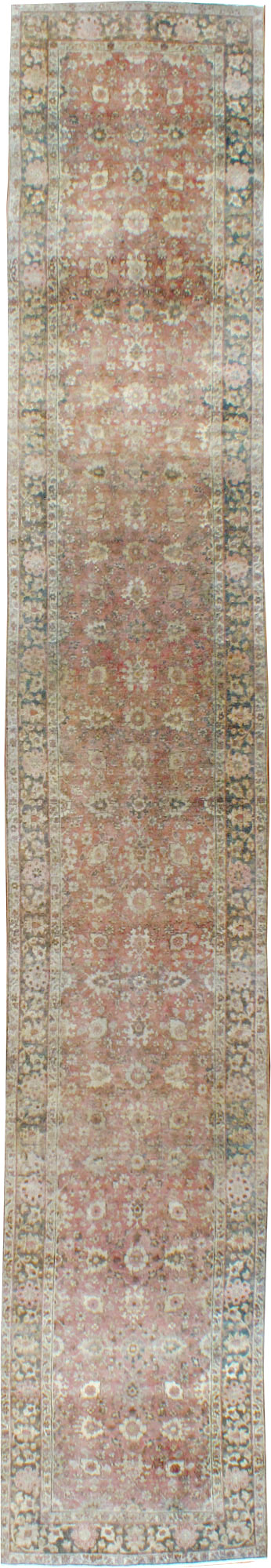 Vintage Persian Tabriz Runner, No.15501 - Staging
