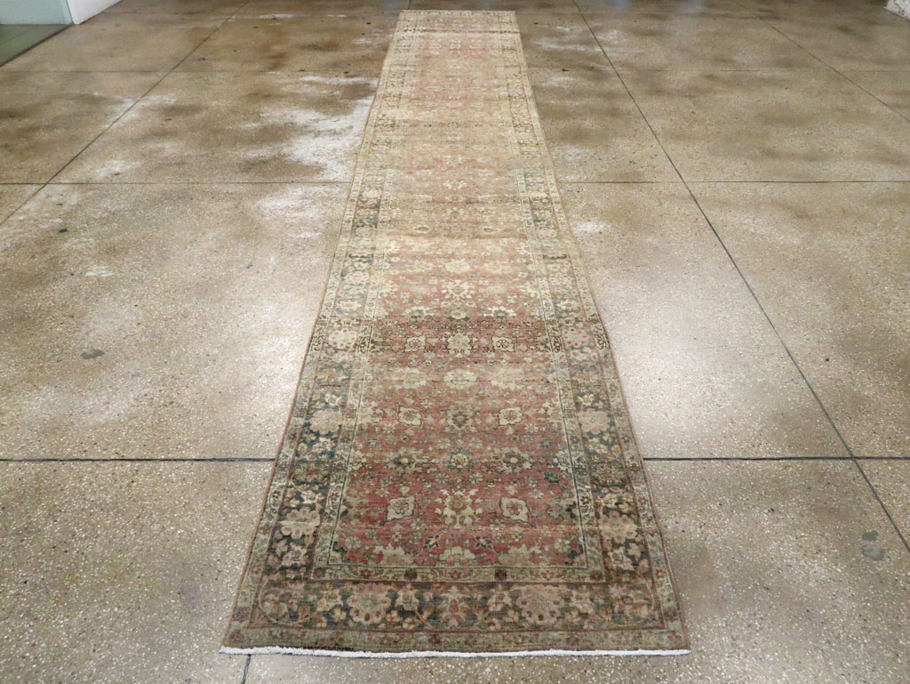 Vintage Persian Tabriz Runner, No.15501 - Staging