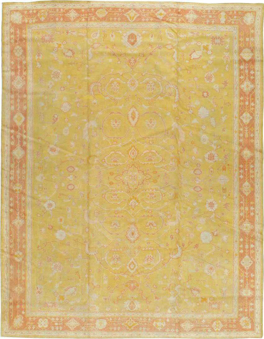 Antique Turkish Oushak Carpet, No.15526 - Staging
