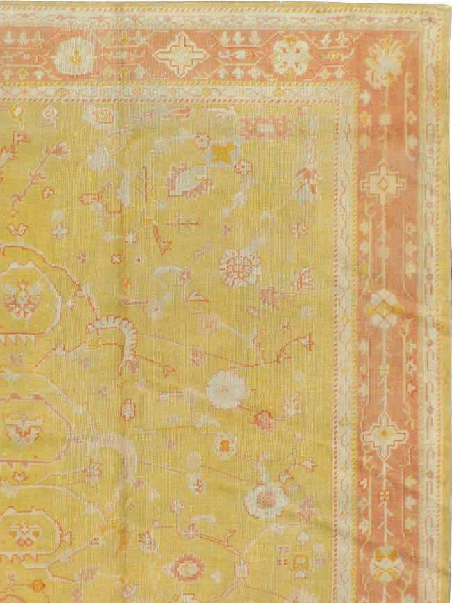 Antique Turkish Oushak Carpet, No.15526 - Staging