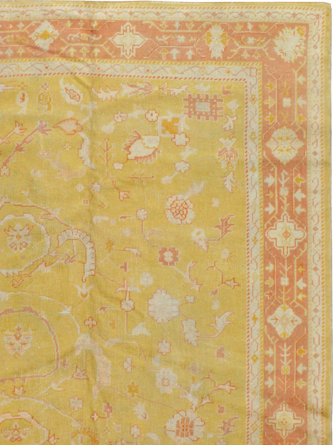 Antique Turkish Oushak Carpet, No.15526 - Staging