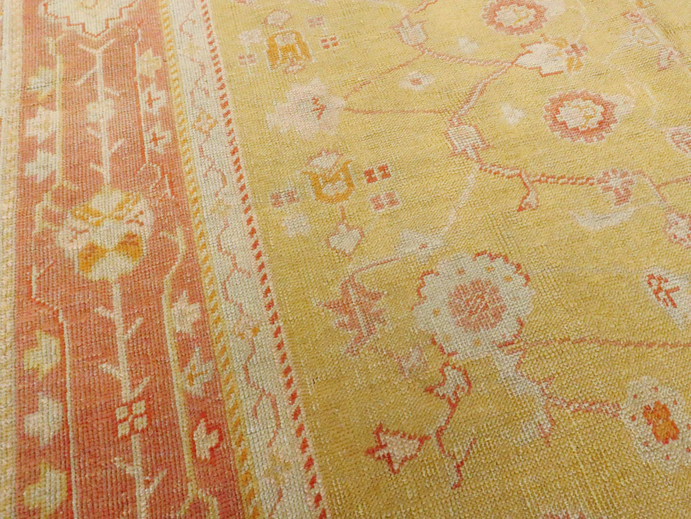 Antique Turkish Oushak Carpet, No.15526 - Staging