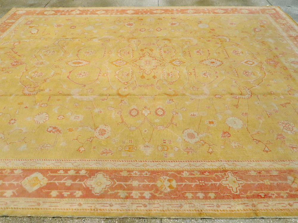 Antique Turkish Oushak Carpet, No.15526 - Staging