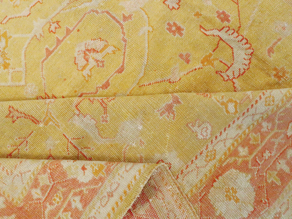 Antique Turkish Oushak Carpet, No.15526 - Staging