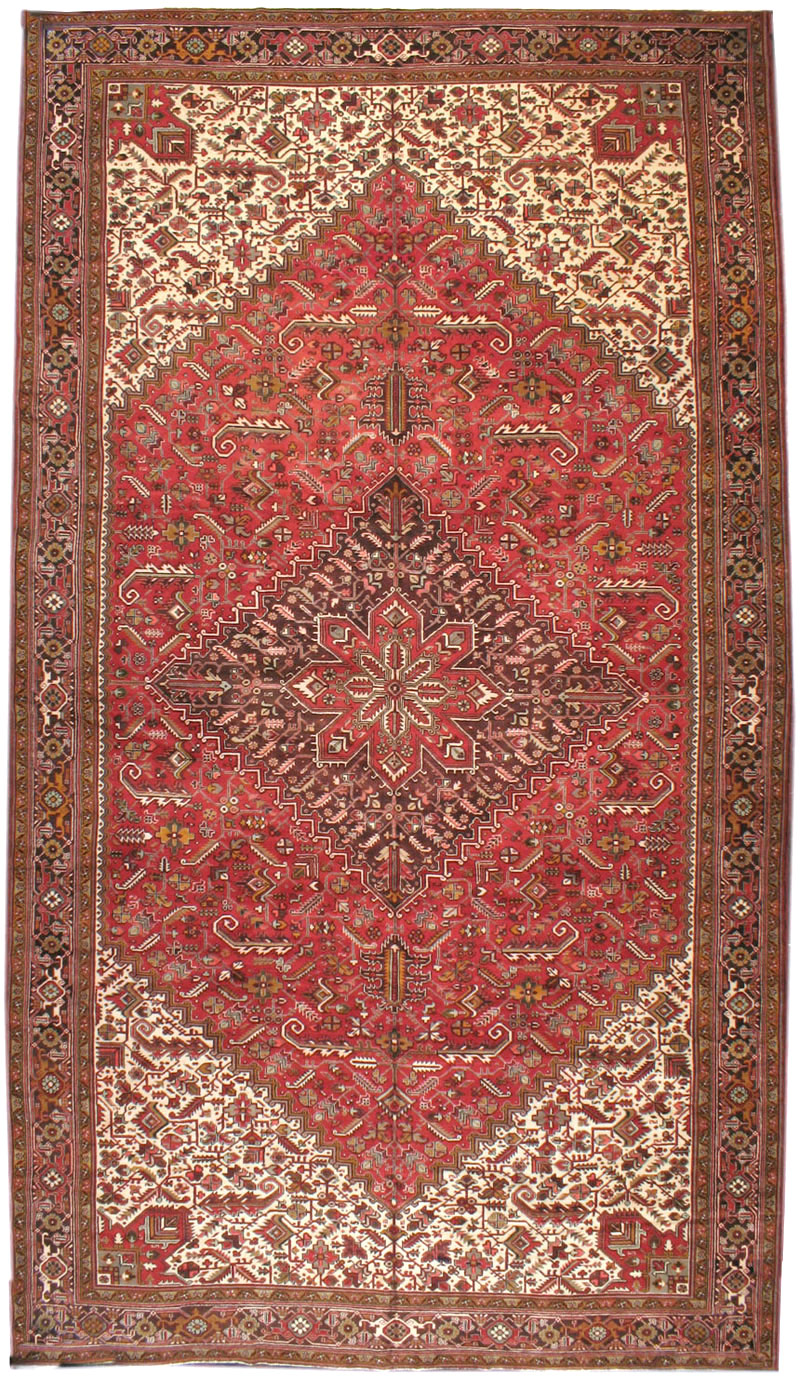 Vintage Persian Heriz Carpet, No.15530 - Staging