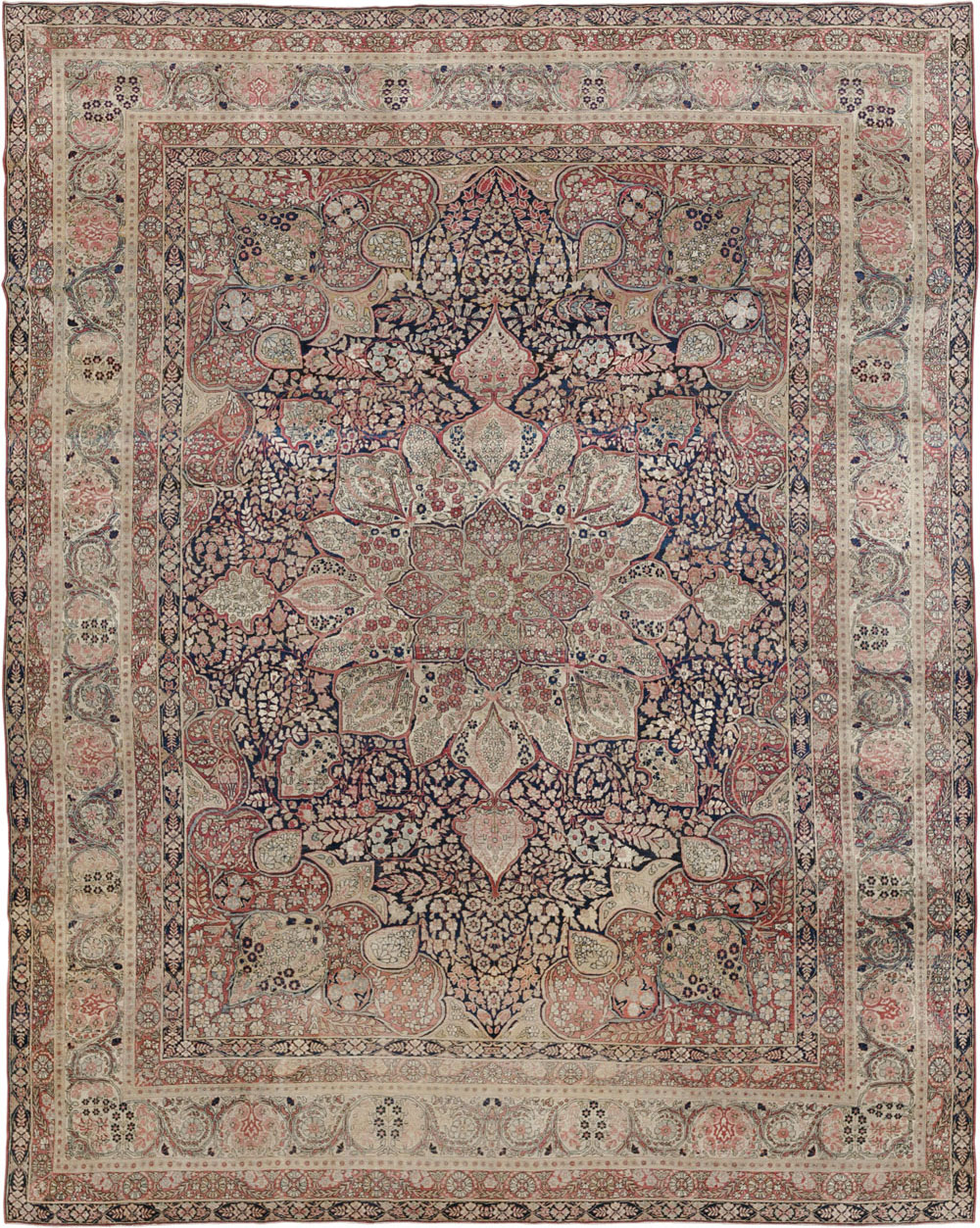 Antique Persian Lavar Kerman Carpet, No.15532 - Staging