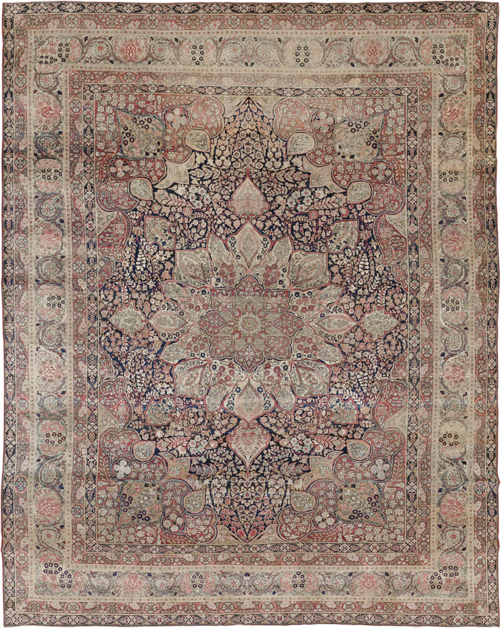 Antique Persian Lavar Kerman Carpet, No.15532 - Staging