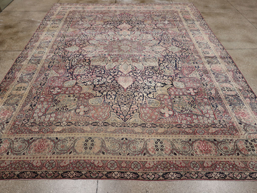Antique Persian Lavar Kerman Carpet, No.15532 - Staging