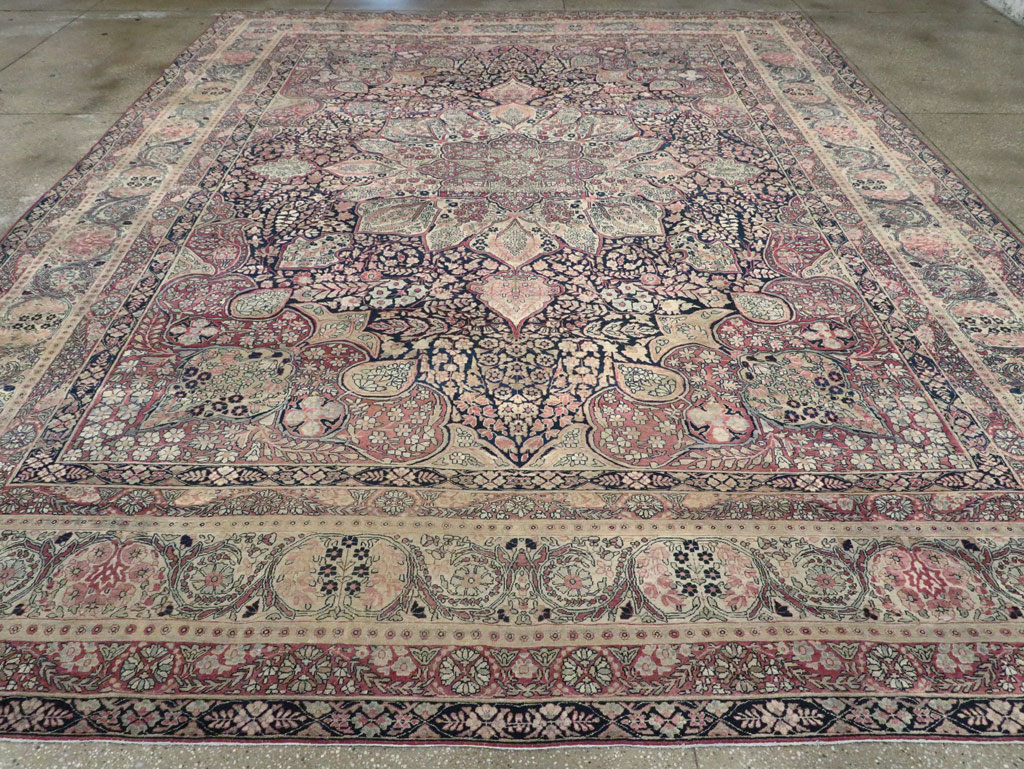 Antique Persian Lavar Kerman Carpet, No.15532 - Staging
