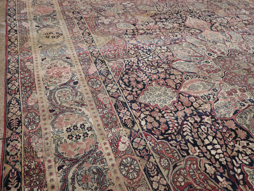 Antique Persian Lavar Kerman Carpet, No.15532 - Staging