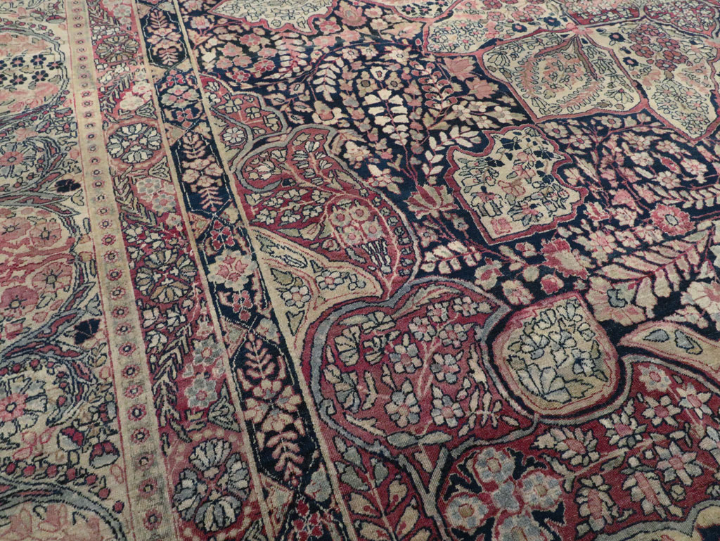 Antique Persian Lavar Kerman Carpet, No.15532 - Staging
