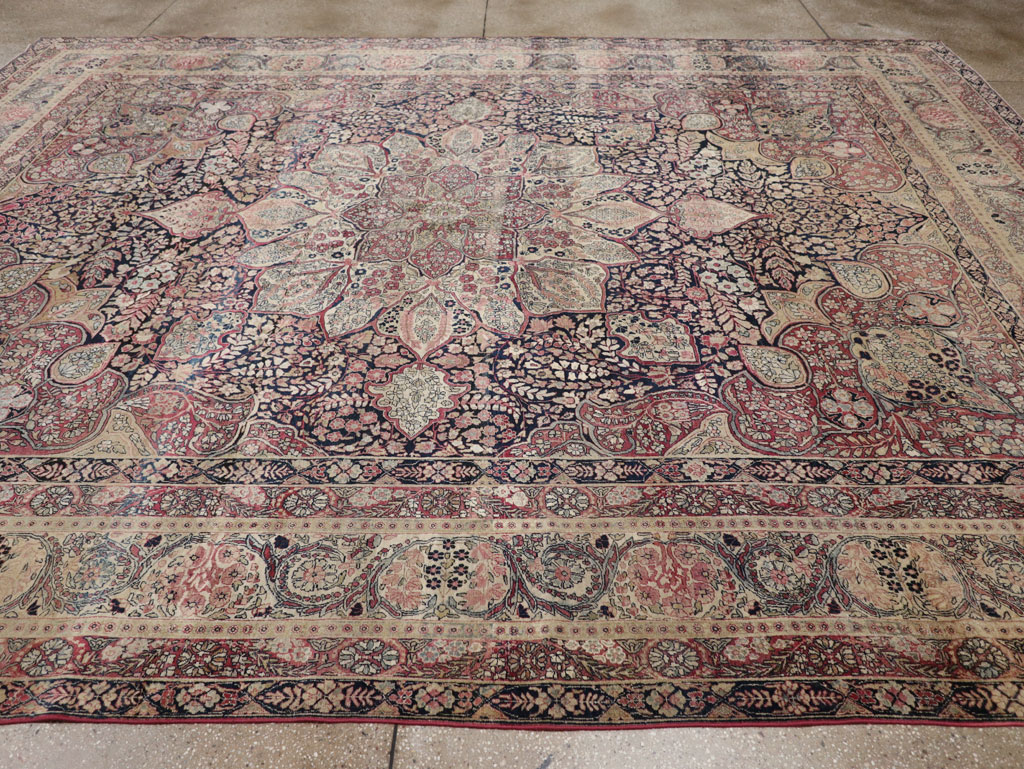 Antique Persian Lavar Kerman Carpet, No.15532 - Staging