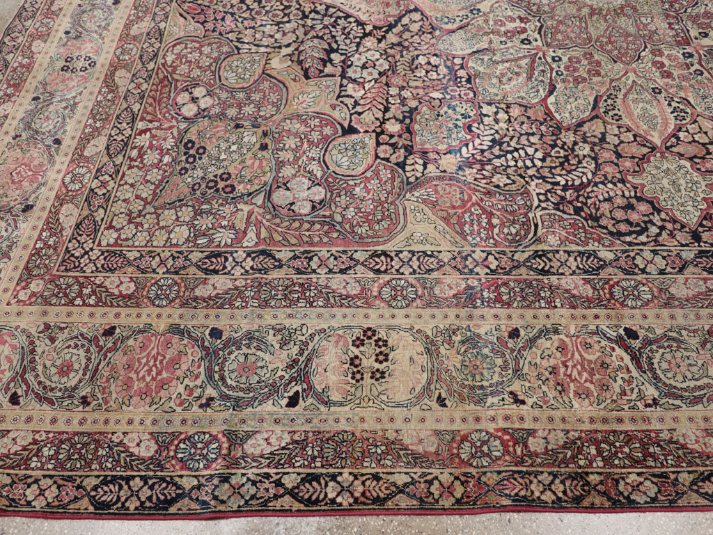 Antique Persian Lavar Kerman Carpet, No.15532 - Staging