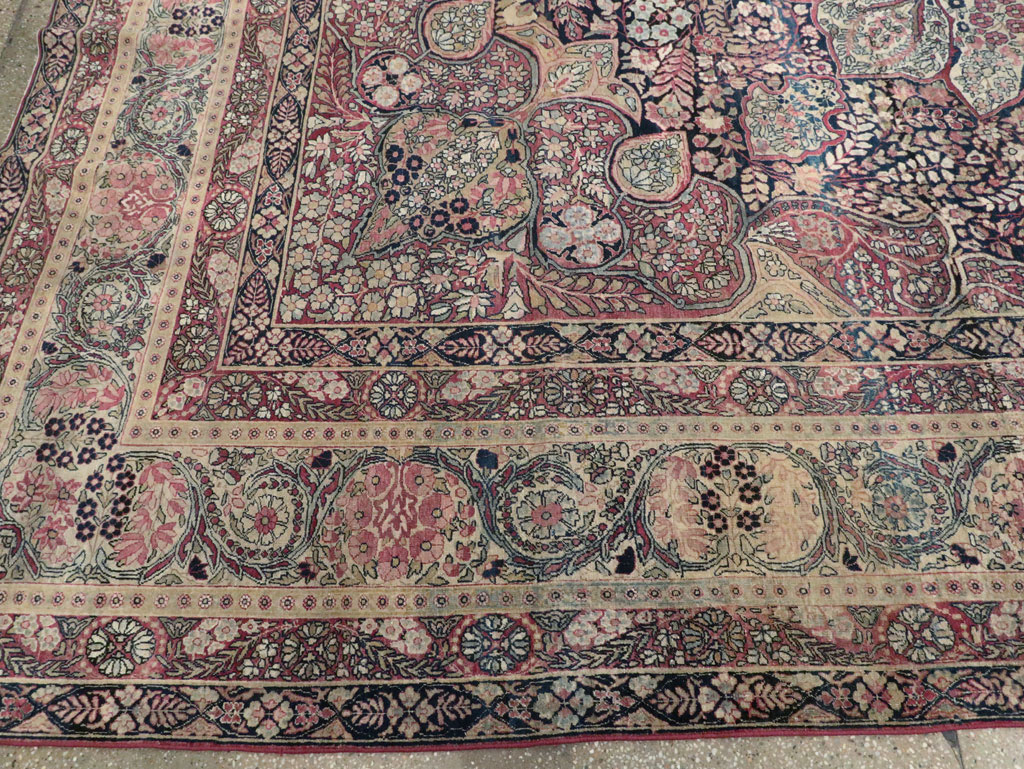 Antique Persian Lavar Kerman Carpet, No.15532 - Staging