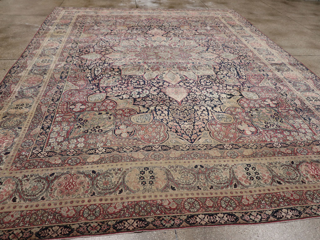 Antique Persian Lavar Kerman Carpet, No.15532 - Staging