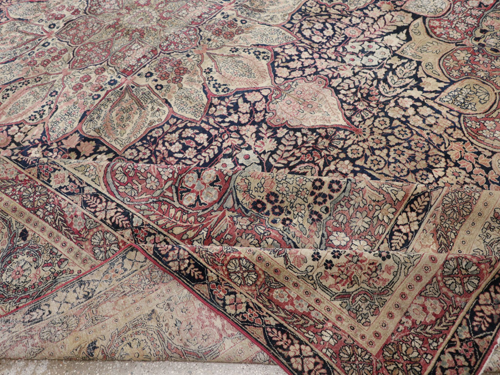 Antique Persian Lavar Kerman Carpet, No.15532 - Staging