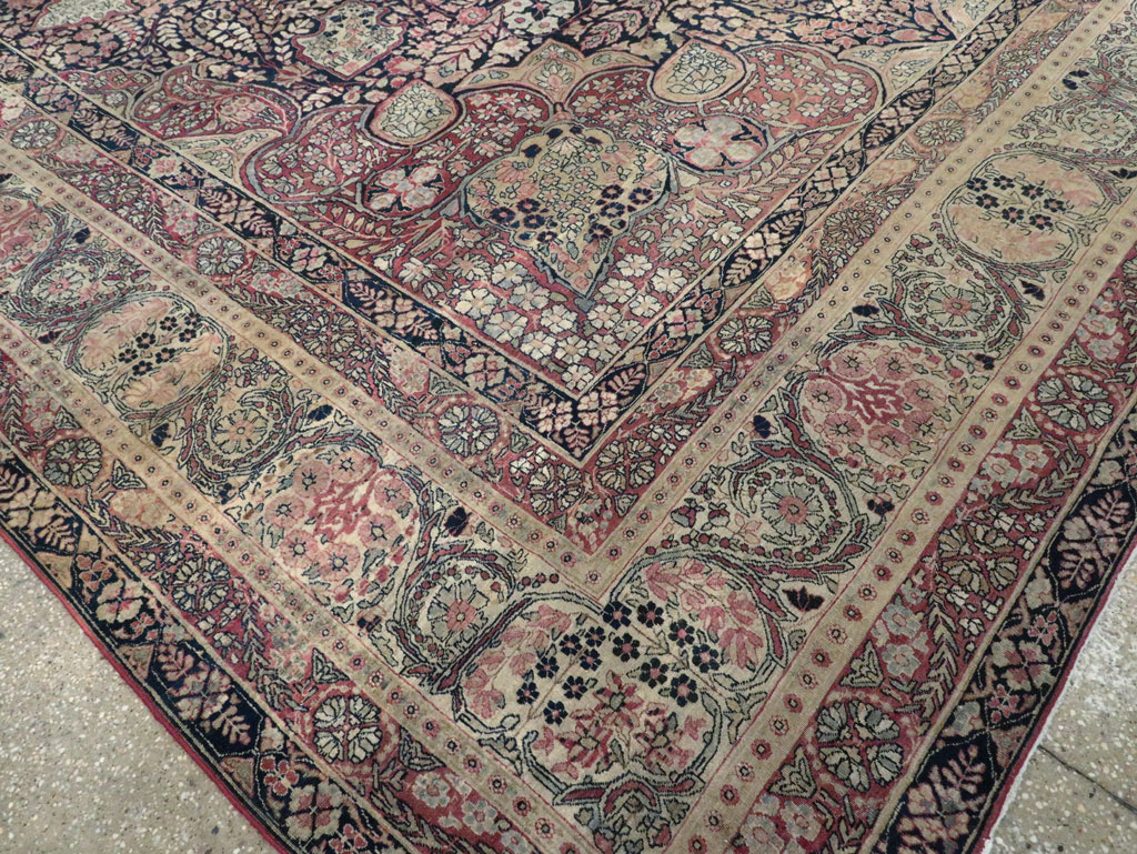 Antique Persian Lavar Kerman Carpet, No.15532 - Staging