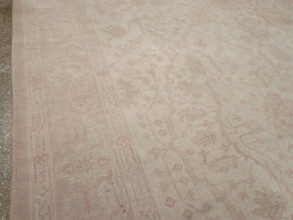 Vintage Turkish Oushak Room Size Carpet, No.15537 - Staging