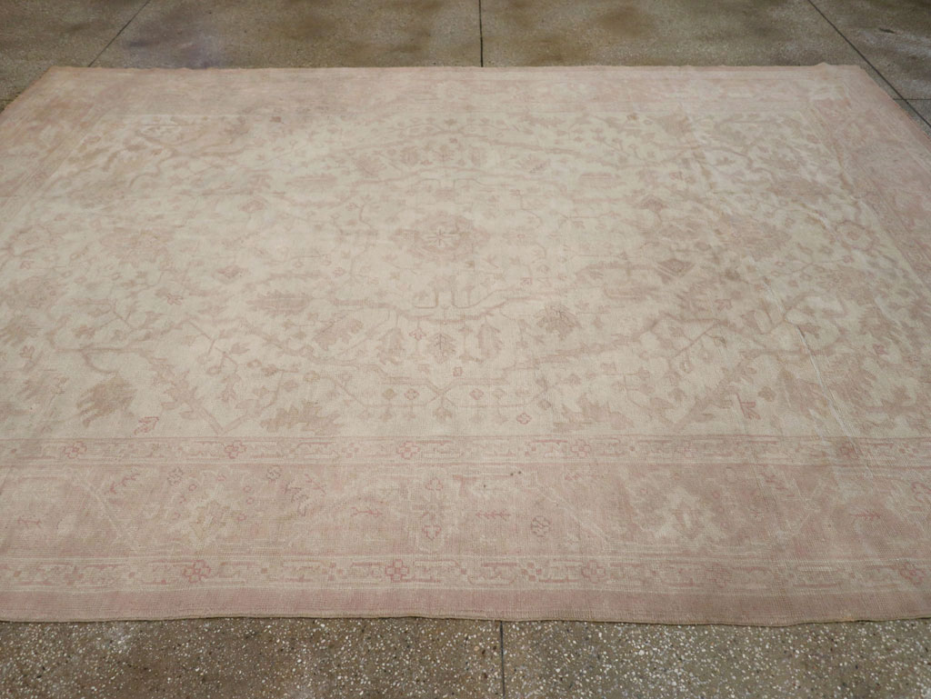 Vintage Turkish Oushak Room Size Carpet, No.15537 - Staging
