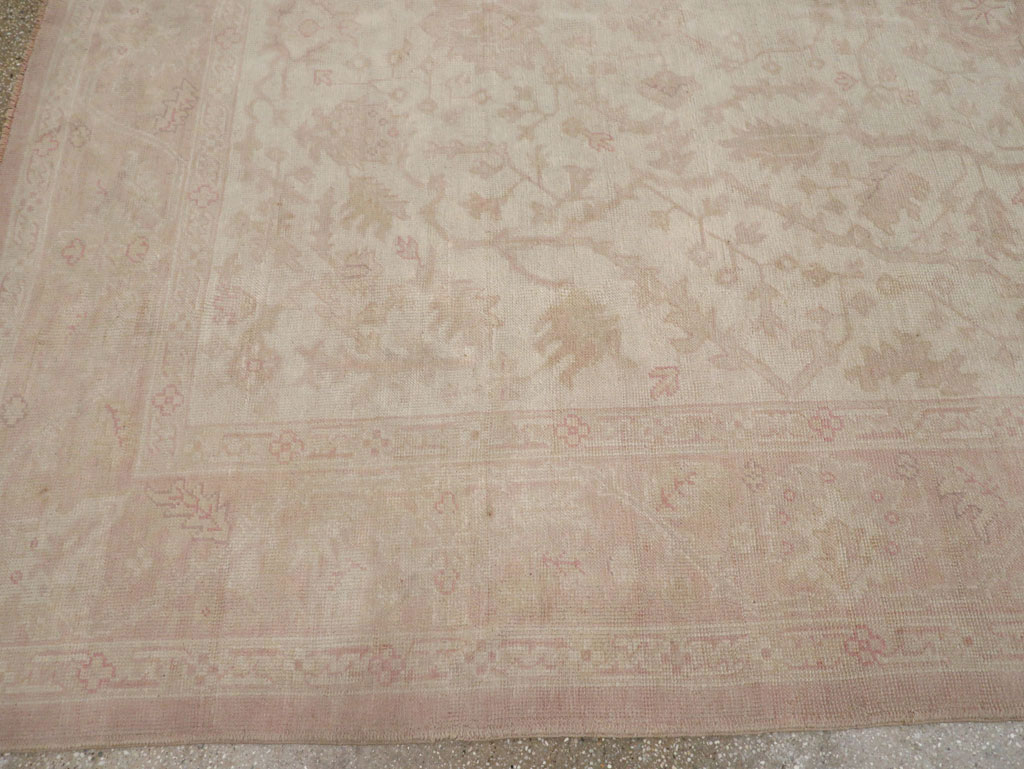Vintage Turkish Oushak Room Size Carpet, No.15537 - Staging