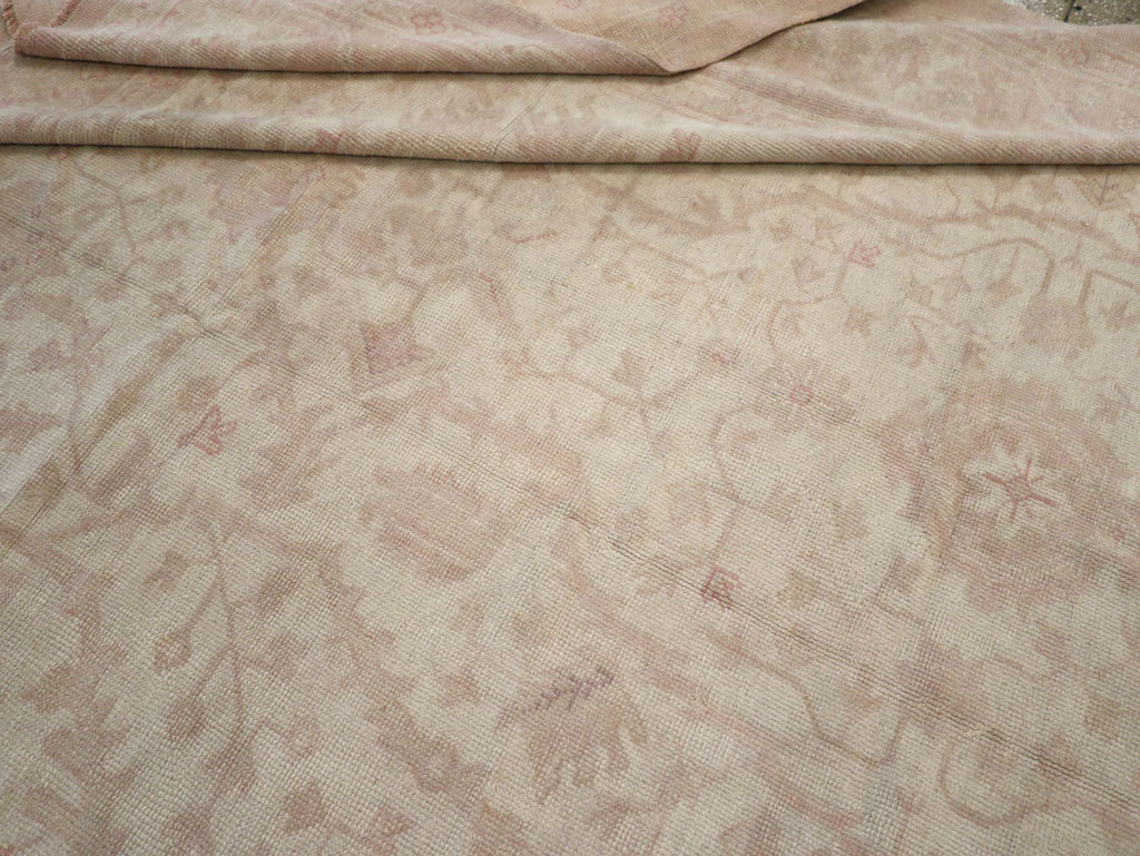 Vintage Turkish Oushak Room Size Carpet, No.15537 - Staging