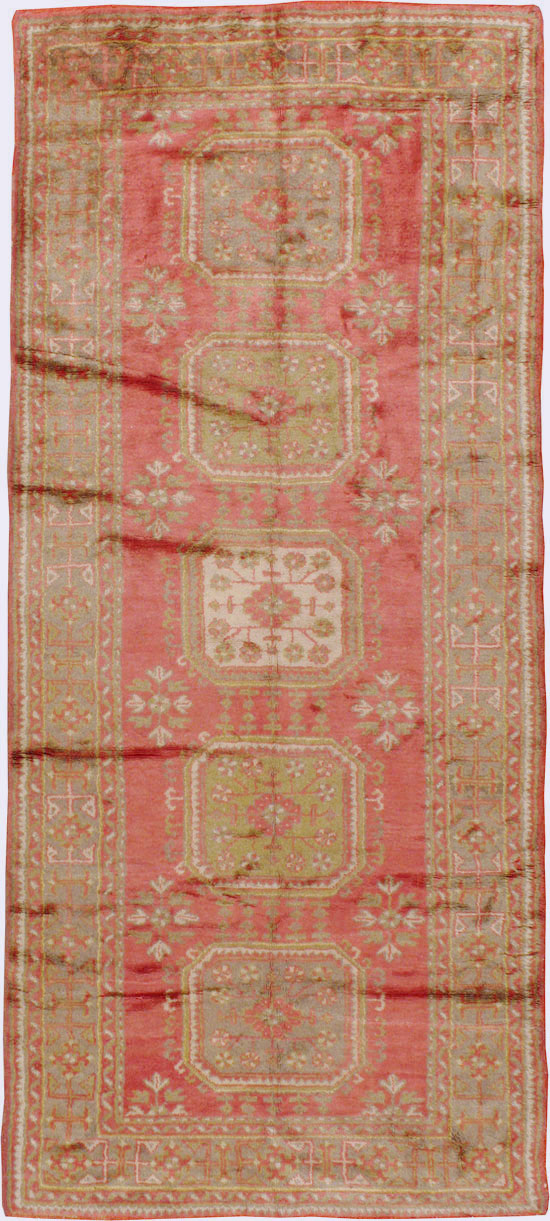 Antique Turkish Oushak Carpet, No.15555 - Staging