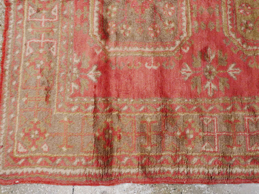 Antique Turkish Oushak Carpet, No.15555 - Staging