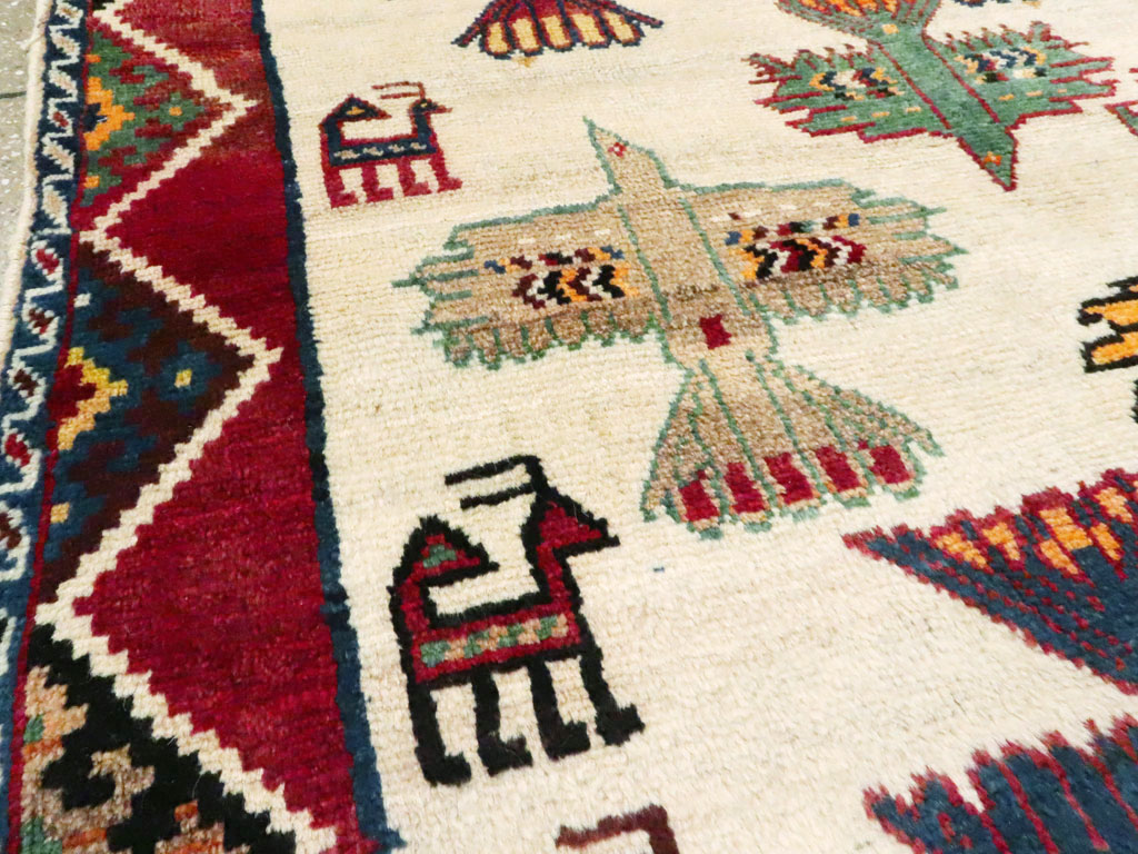 Vintage Persian Gabbeh Rug, No.15597 - Staging
