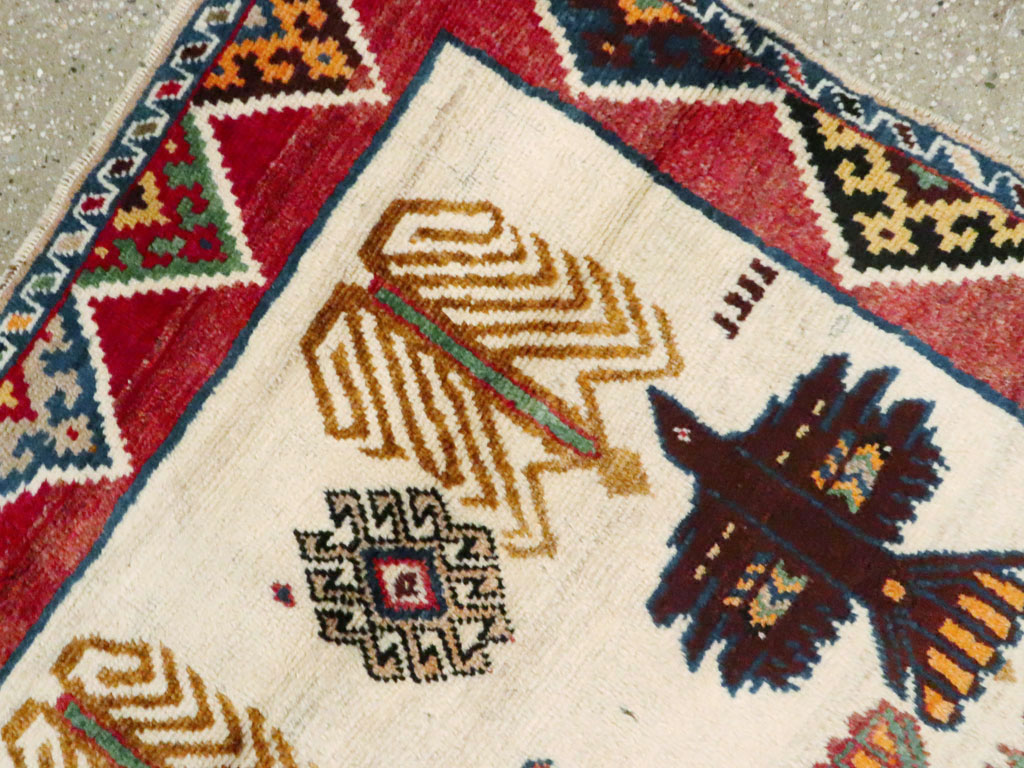 Vintage Persian Gabbeh Rug, No.15597 - Staging