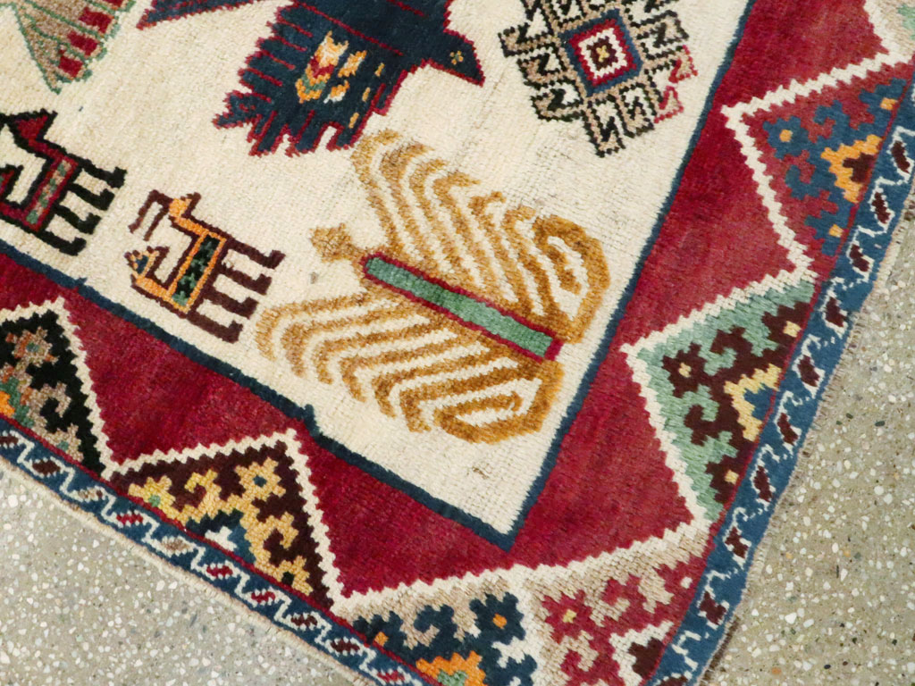 Vintage Persian Gabbeh Rug, No.15597 - Staging
