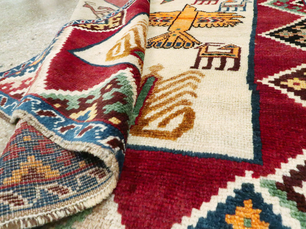 Vintage Persian Gabbeh Rug, No.15597 - Staging