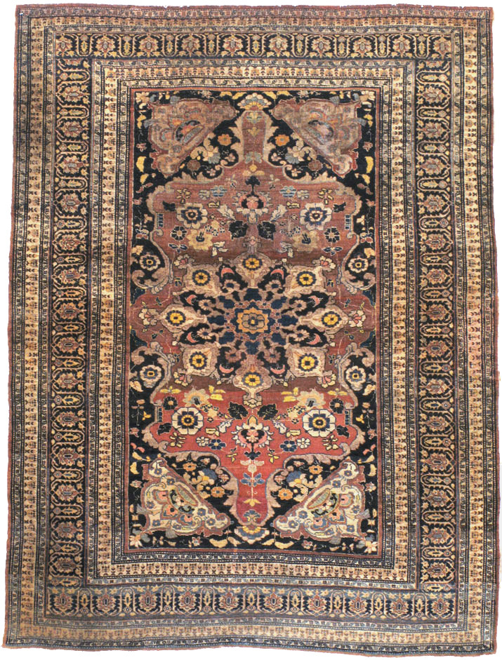Antique Persian Tabriz Haji Jalili Rug, No.15602 - Staging