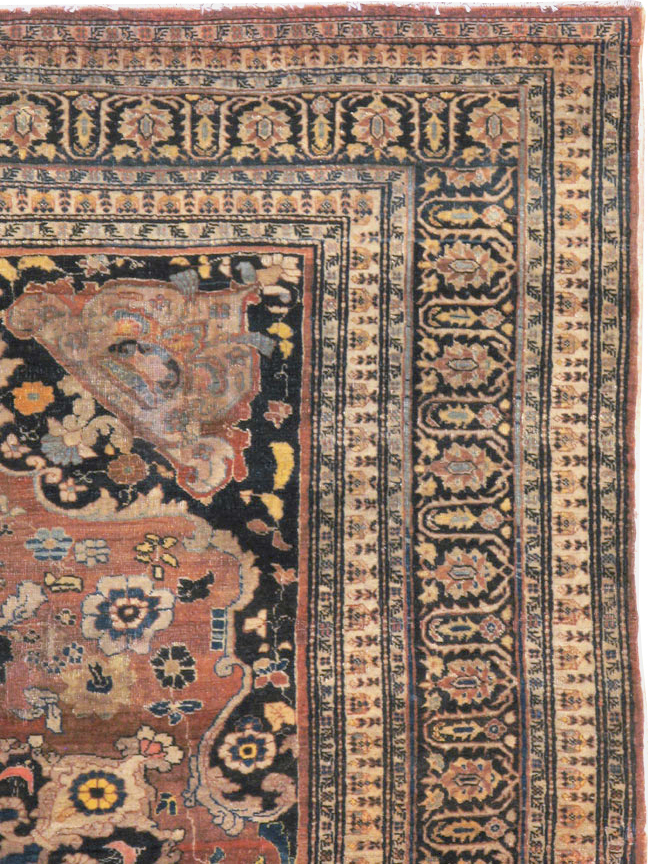 Antique Persian Tabriz Haji Jalili Rug, No.15602 - Staging