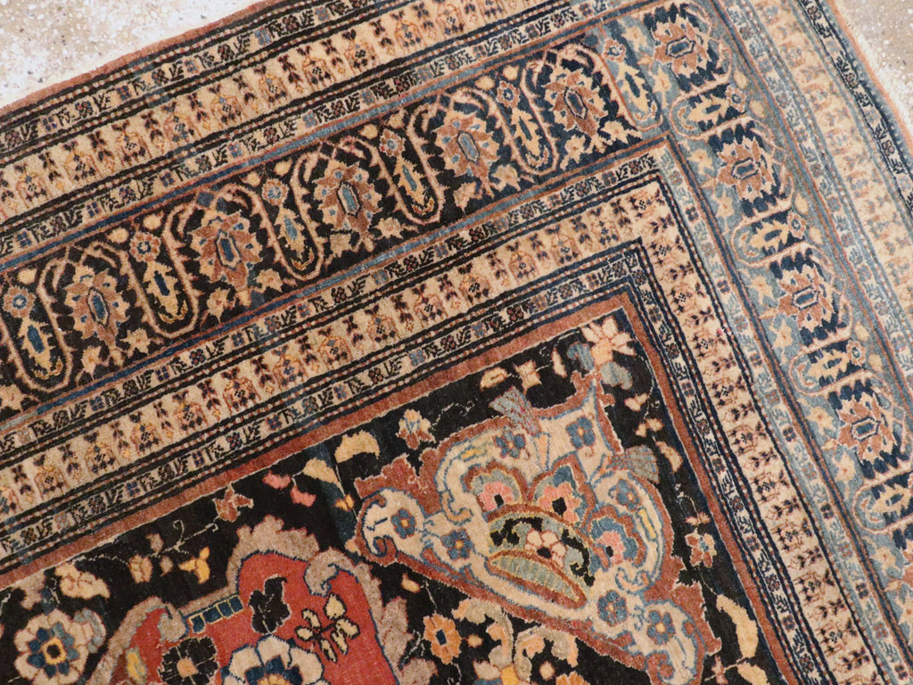 Antique Persian Tabriz Haji Jalili Rug, No.15602 - Staging