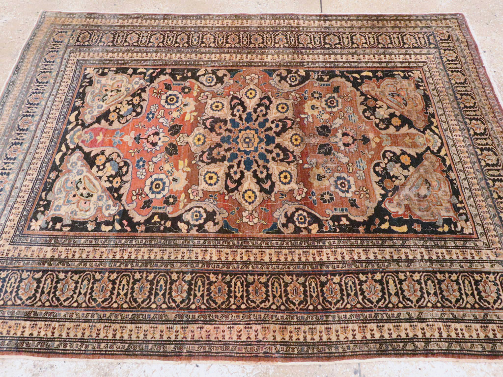 Antique Persian Tabriz Haji Jalili Rug, No.15602 - Staging