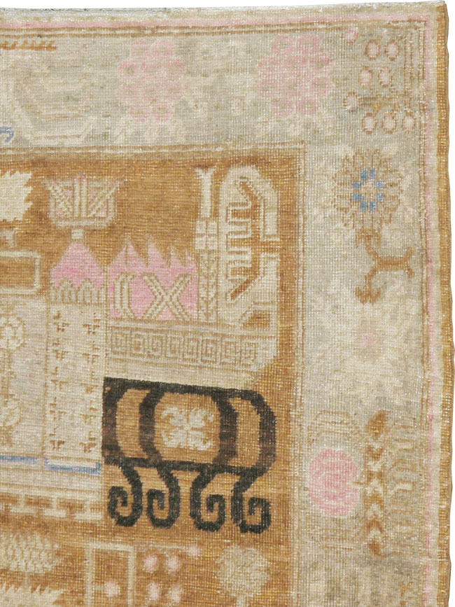 Antique East Turkestan Khotan Rug, No.15603 - Staging