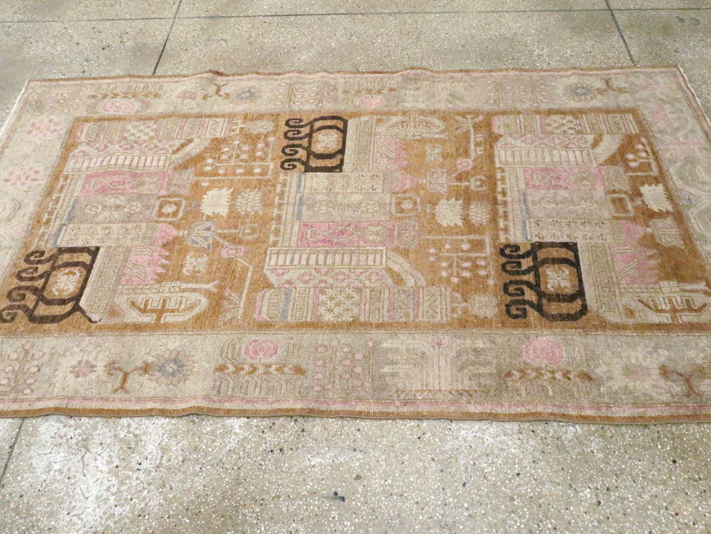 Antique East Turkestan Khotan Rug, No.15603 - Staging