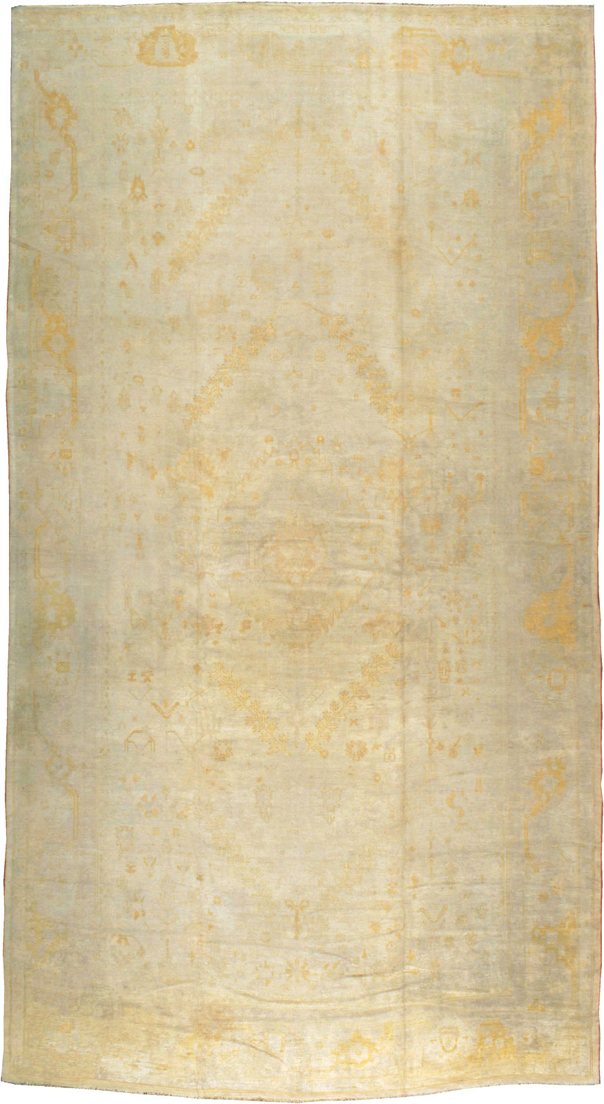 Antique Turkish Oushak Oversize Carpet, No.15605 - Staging