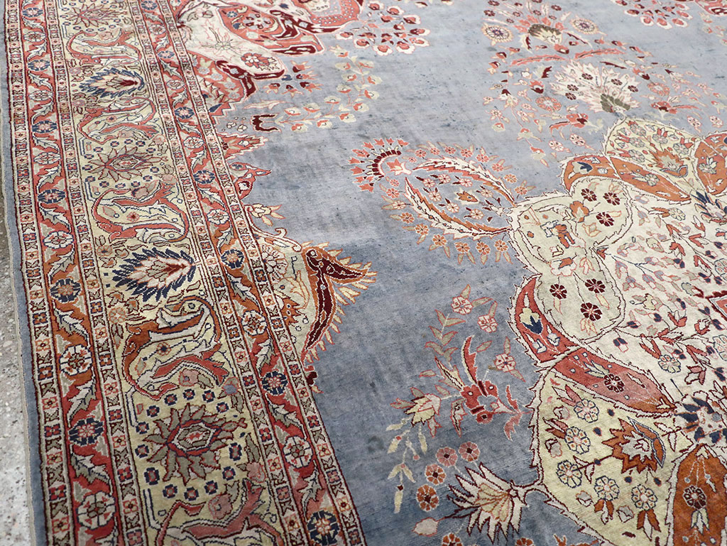 Antique Turkish Herekeh Silk Rug, No.15636 - Staging